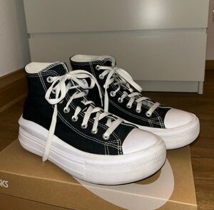 Converse Black and White High-Top Platform Sneakers